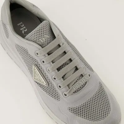 Prada Prax 2.0 Sneakers Made Of Fabric And Mesh In Gray