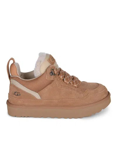 Ugg Low-profile Brown Sneakers With Suede And Nylon Upper