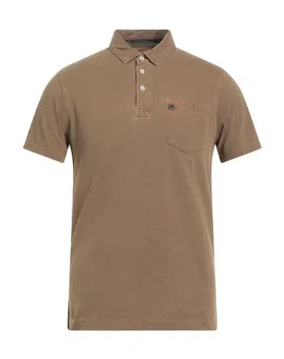 Barbour Man Polo Shirt Khaki Size S Cotton In Brown