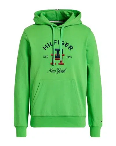 Tommy Hilfiger Man Sweatshirt Lime Green Size M Cotton In Green