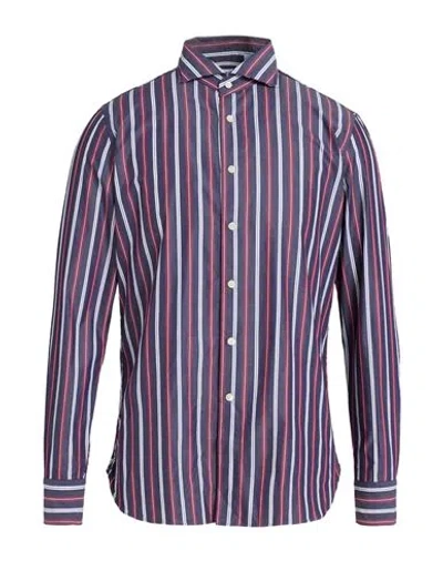 Agho Man Shirt Navy Size 15 ¾ Cotton In Multi