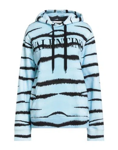 Valentino Garavani Woman Sweatshirt Sky Blue Size L Cotton In Multi