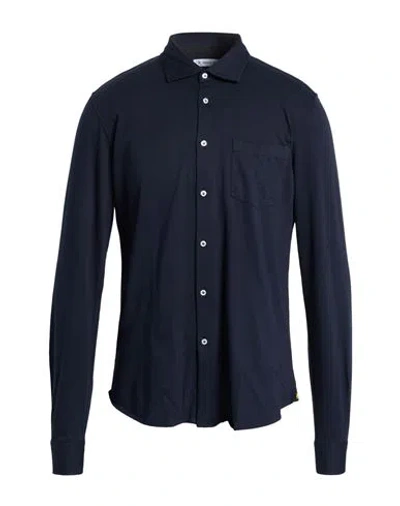 Manuel Ritz Man Shirt Midnight Blue Size 17 Cotton In Blue