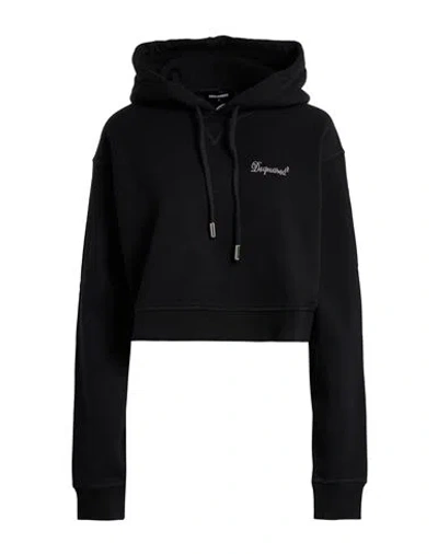 Dsquared2 Woman Sweatshirt Black Size L Cotton In Black