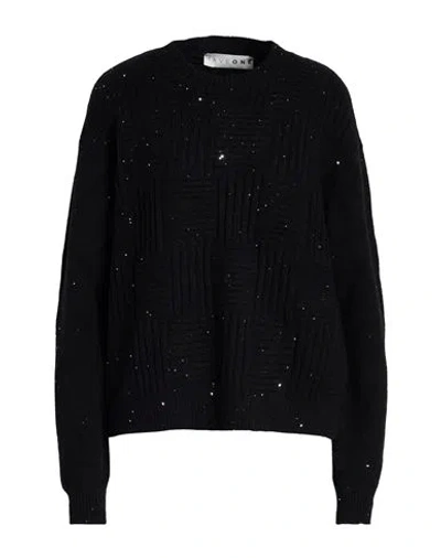 Haveone Woman Sweater Black Size Onesize Acrylic, Polyester, Polyamide In Black