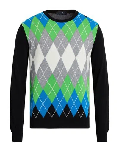 Colmar Man Sweater Light Grey Size M Cotton, Wool In Black