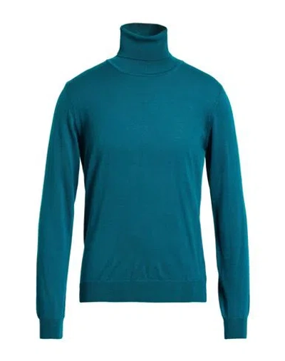 Koon Man Turtleneck Deep Teal Size Xl Merino Wool, Acrylic In Green