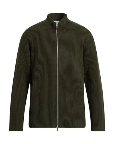 Ferragamo Man Cardigan Military Green Size Xl Virgin Wool In Green