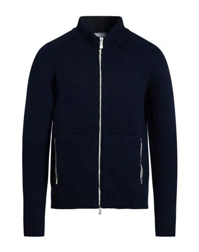 Eleventy Platinum Man Cardigan Midnight Blue Size 3xl Wool, Cashmere, Elastane In Blue