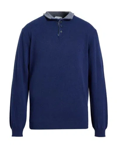 Heritage Man Sweater Navy Size 44 Wool, Cashmere In Blue