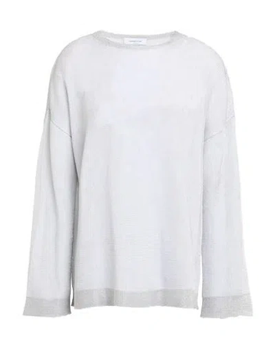 Fabiana Filippi Woman Sweater Light Grey Size 8 Cotton, Polyester In White