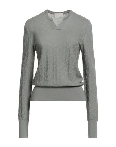 Drumohr Woman Sweater Grey Size L Merino Wool In Gray