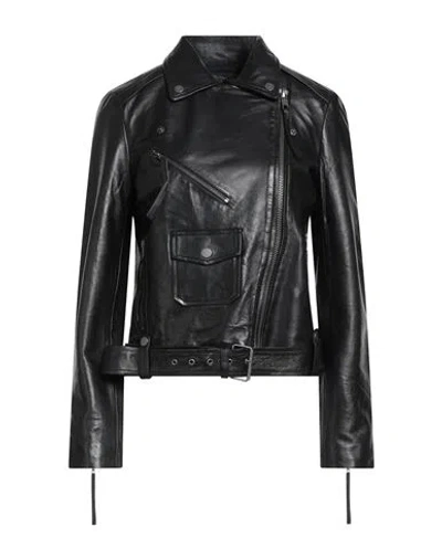 Muubaa Woman Jacket Black Size 12 Sheepskin In Black