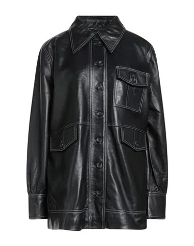 Muubaa Woman Jacket Black Size 10 Sheepskin In Black