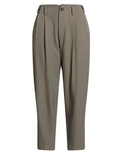 Ujoh Woman Pants Military Green Size 3 Wool In Green