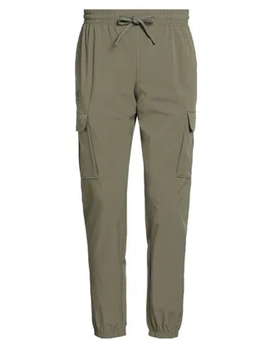 Under Armour Man Pants Military Green Size S Polyester, Elastane In Green