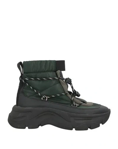 Fabi F65 Woman Ankle Boots Black Size 9 Leather, Textile Fibers In Multi