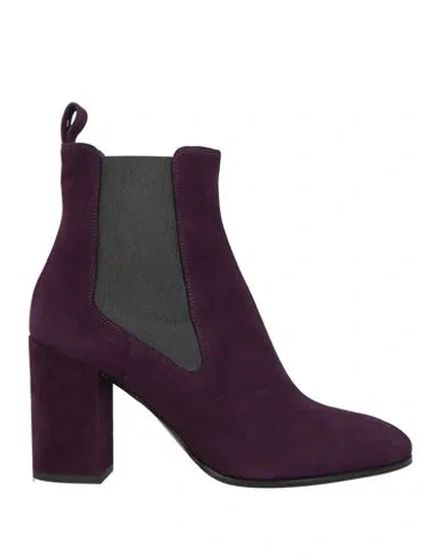 Fabi Woman Ankle Boots Purple Size 8 Leather In Purple