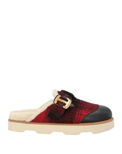 Hogan Woman Mules & Clogs Black Size 8 Leather, Textile Fibers In Multi