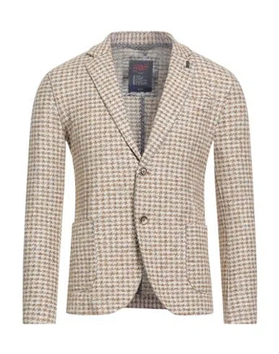 Bob Man Blazer Khaki Size 40 Virgin Wool, Cotton, Polyester In Brown