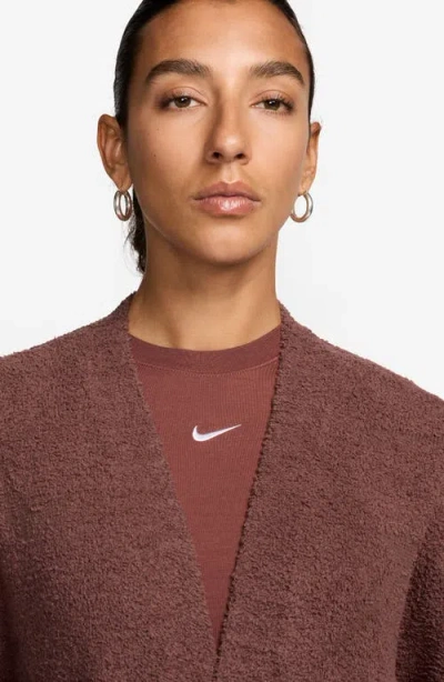 Nike Phoenix Oversize Bouclé Cardigan In Brown