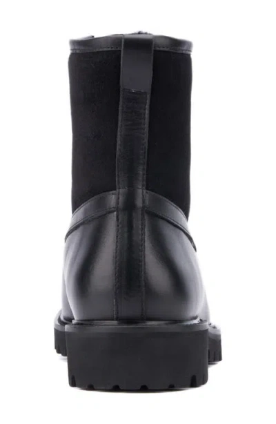 Aquatalia Gitano Genuine Shearling Lined Water Repellent Boot In Black