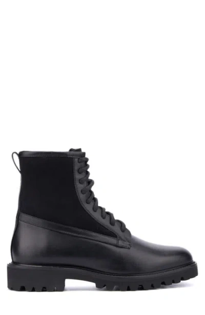 Aquatalia Gitano Genuine Shearling Lined Water Repellent Boot In Black