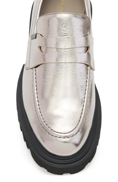 Allsaints Lola Lug Sole Penny Loafer In Gray