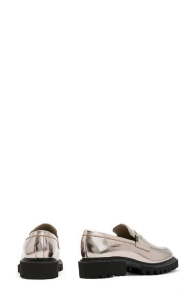 Allsaints Lola Lug Sole Penny Loafer In Gray