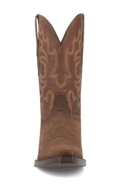 Dingo The Duke Lizard Embossed Cowboy Boot In Brown