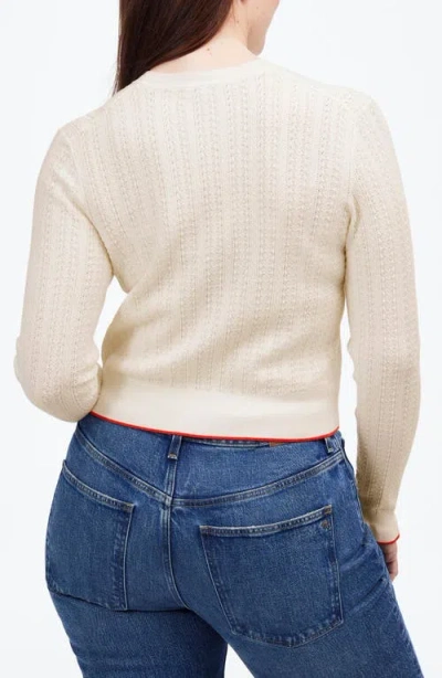 Madewell The Signature Open-knit Cardigan In White