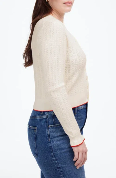 Madewell The Signature Open-knit Cardigan In White