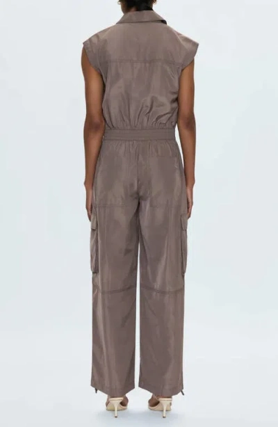 Pistola Becca Zip Front Utility Jumpsuit In Brown