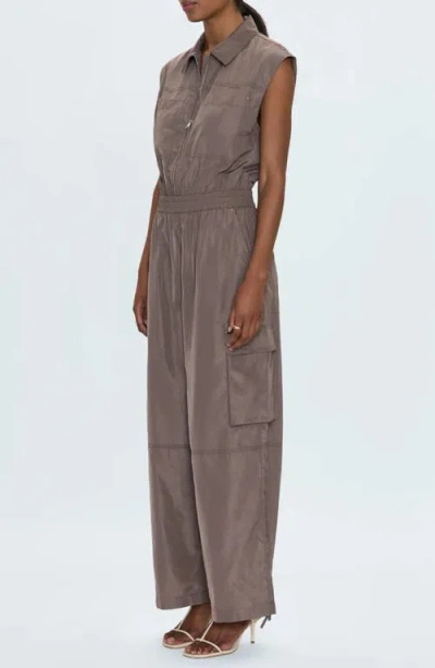 Pistola Becca Zip Front Utility Jumpsuit In Brown