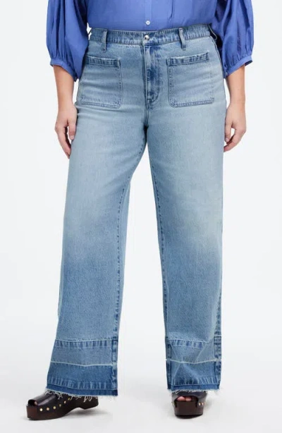 Madewell The Emmett Release Hem Patch Pocket Wide Leg Jeans
