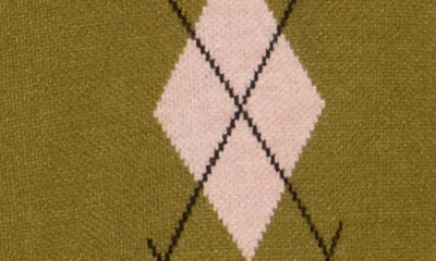 Bobeau Argyle Button Front Cardigan In Green