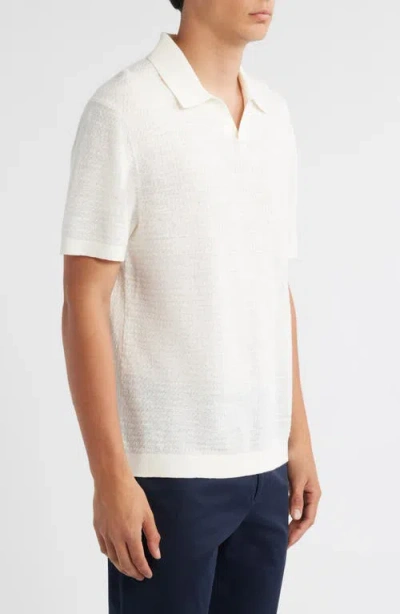 Theory Brenan Linen Blend Polo In White