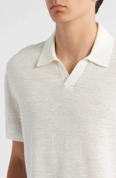 Theory Brenan Linen Blend Polo In White