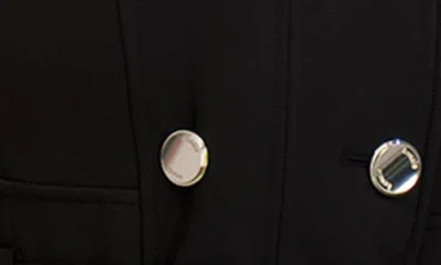 Kensie Hooded Double Breasted Soft Shell Jacket In Black