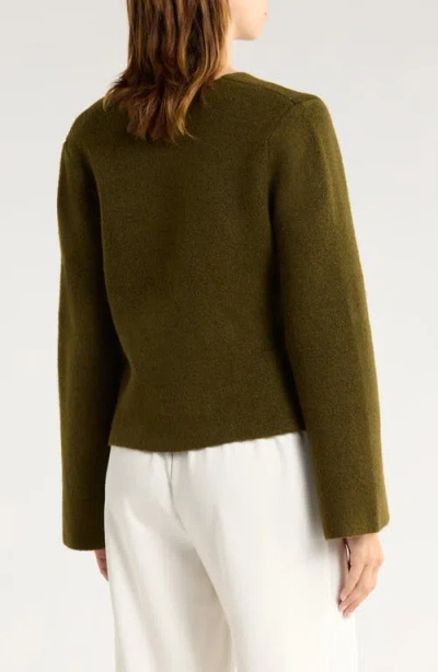 Vigoss Asymmetrical Button Cardigan In Green