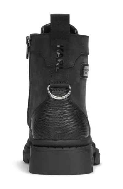 Karl Lagerfeld Paris Sawtooth Sole Boot In Black