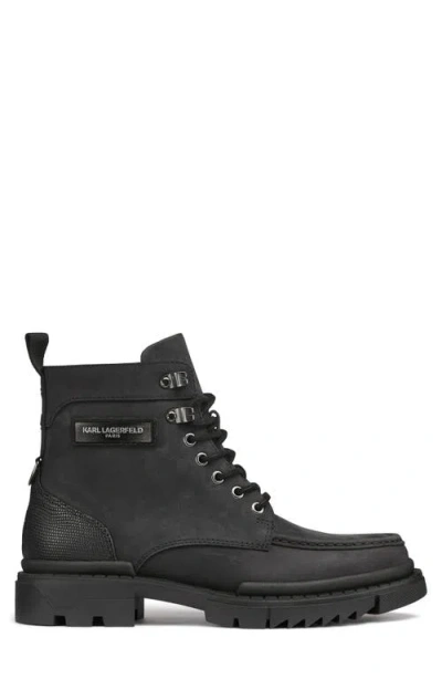 Karl Lagerfeld Paris Sawtooth Sole Boot In Black