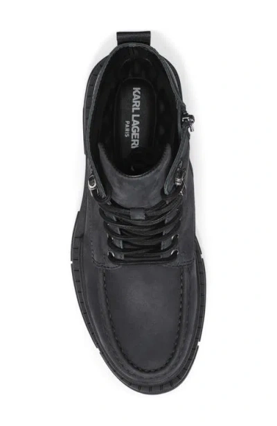 Karl Lagerfeld Paris Sawtooth Sole Boot In Black