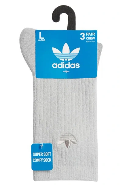 Adidas Originals 3-pack Supersoft Comfort Crew Socks In Multi
