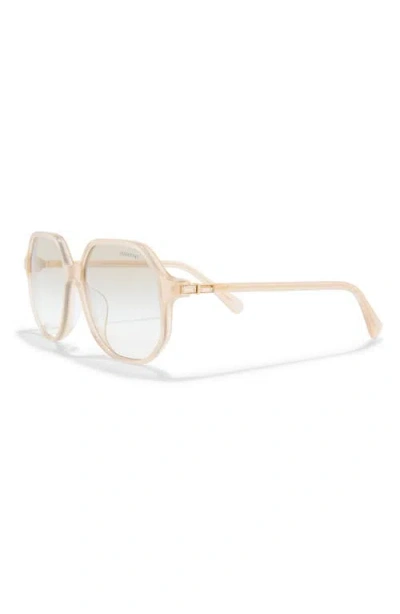 Swarovski 57mm Gradient Octagonal Sunglasses In Gold