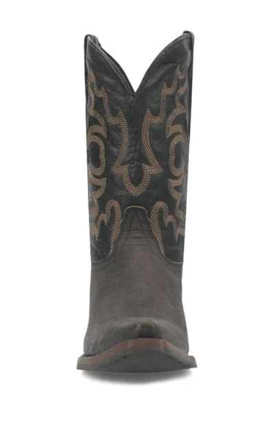 Dingo The Duke Lizard Embossed Cowboy Boot In Black