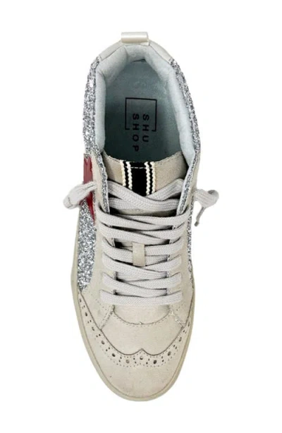 Shushop Paulina Low Top Sneaker In Silver
