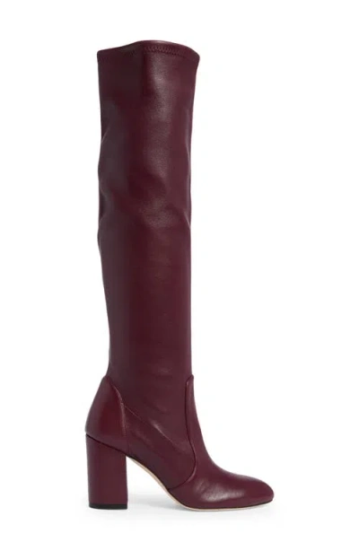 Stuart Weitzman Yuliana Knee High Slouch Boot In Burgundy