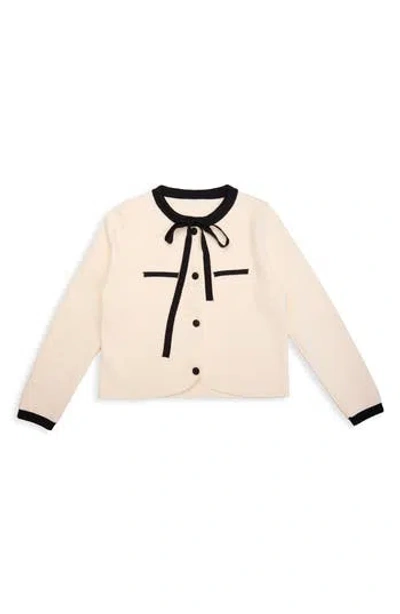 Saachi Tie Front Cardigan In Brown