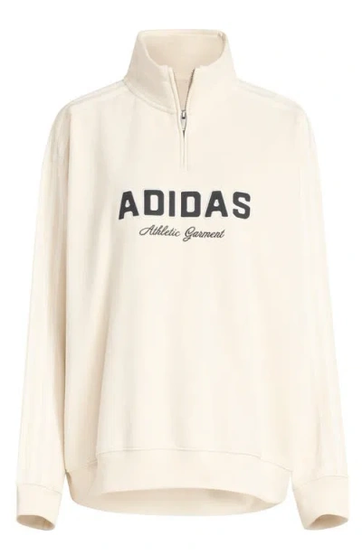 Adidas Originals Athletic Department Quarter Zip Sweatshirt In Neutral